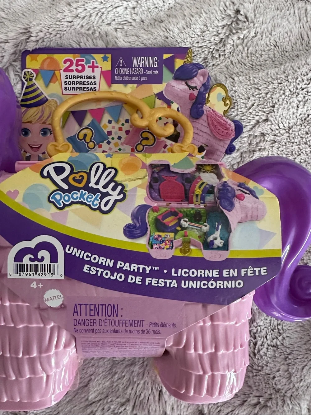 New Polly Pocket Unicorn Party Playset Plus 25 Surprises Large Tote Case